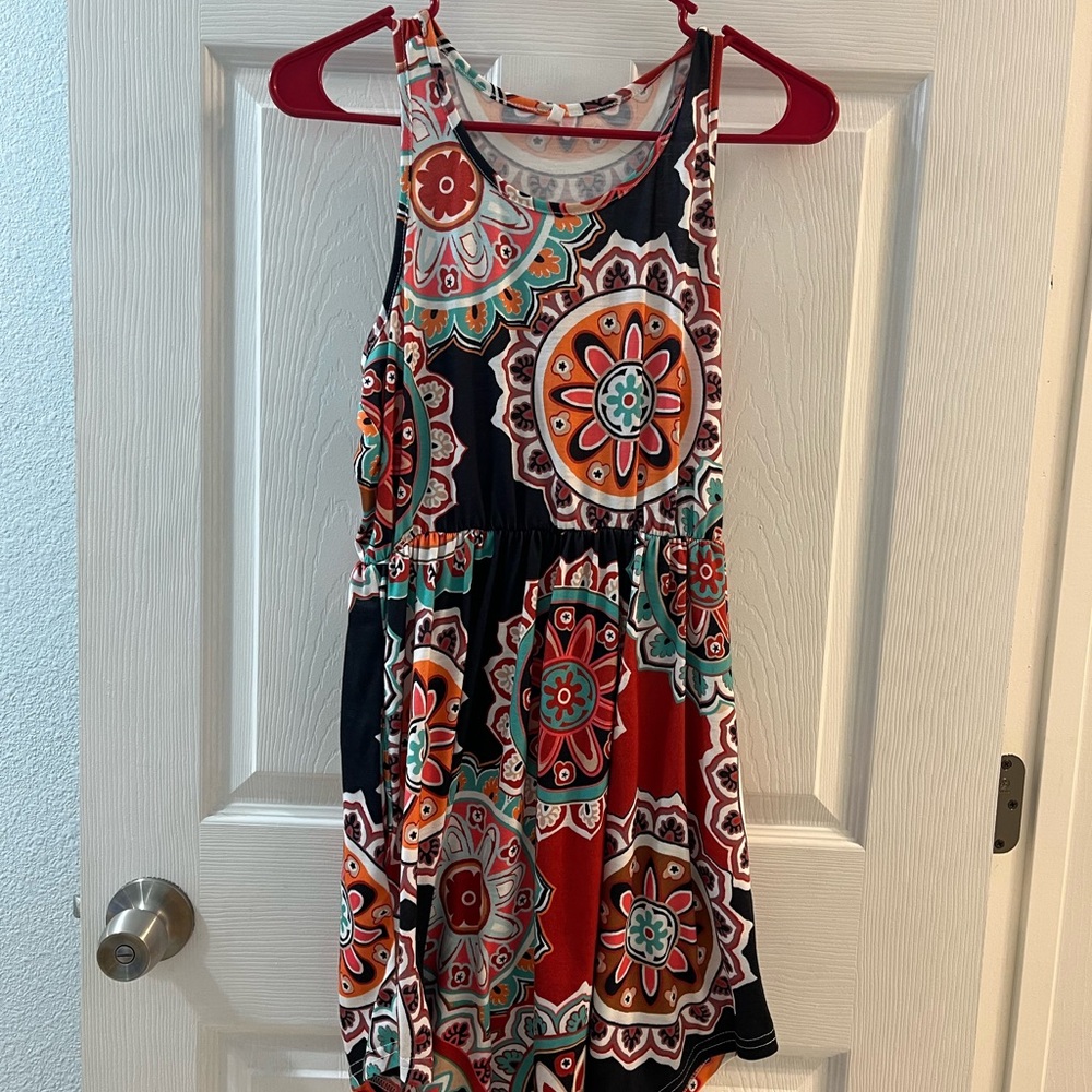 Colorful Sleeveless Patterned Dress